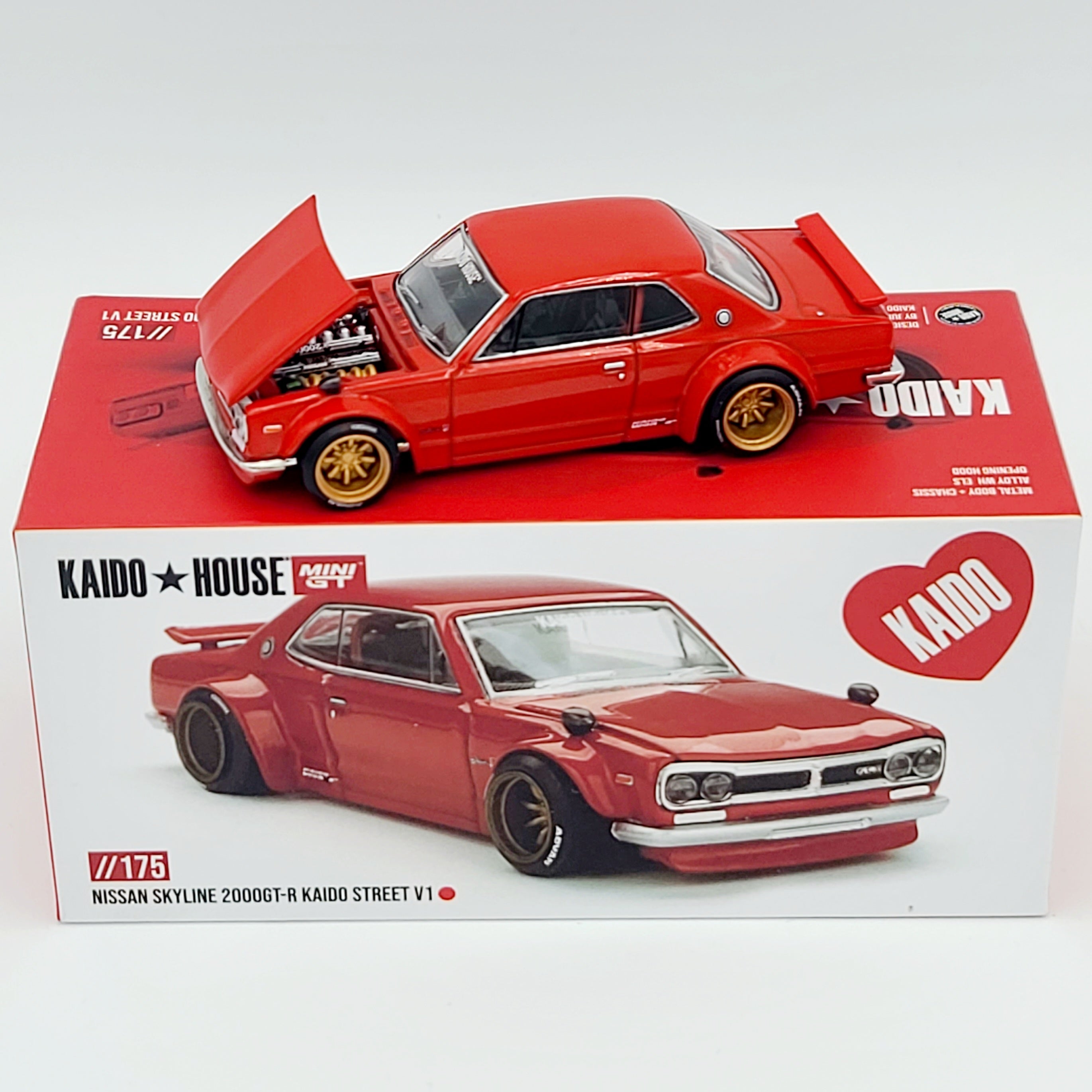 Kaido House x Mini GT Nissan Skyline 2000GT-R Kaido Street V1 - 1:64, Red (2025 Limited Edition)